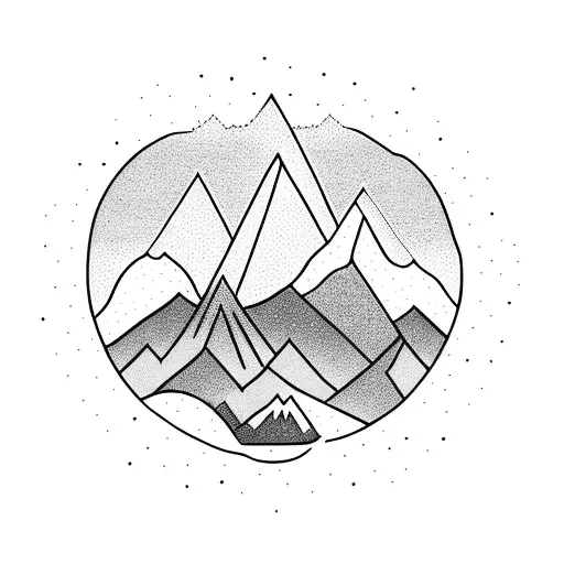 A Mountain Range With The Word 'Adventure' Integrated Into The Design