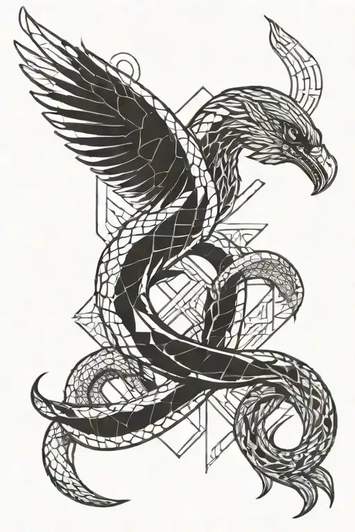 Snake And Phoenix Rising