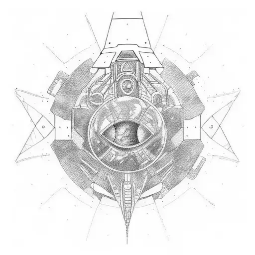 A Spaceship Travelling To A Distant Planet