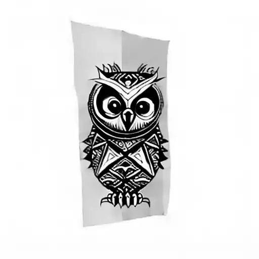 A Tribal Tattoo Boruca Owl Face
