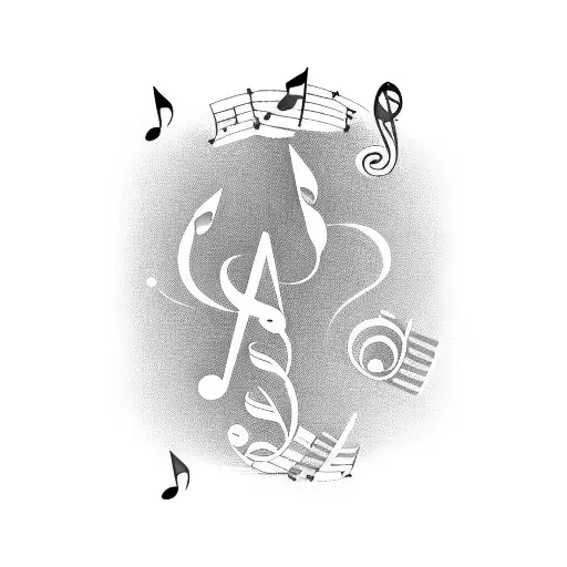 Keyboard With Music Notes