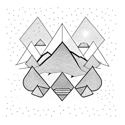 A Minimalist Silhouette Of A Mountain Peak Surrounded By A Constellation