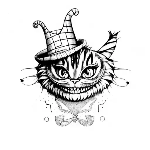 Cheshire Cat With Mad Hatter's Hat