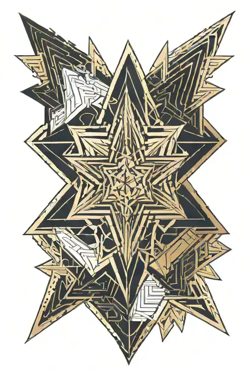 8 Pointed Star With A Golden Hue From The Middle