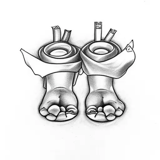 Baby Feet With The Name And Time Of Birth