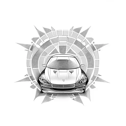 A Sleek Car With A Football Pattern On The Hood