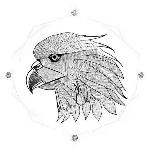 Full Standing Crow Made Of Shapes