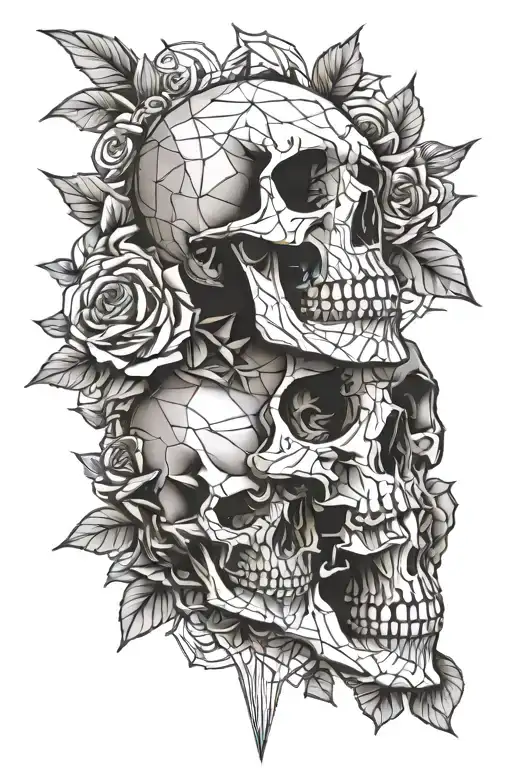 Skull Tattoo For Leg