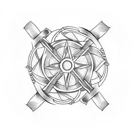 Viking Trama Around The Arm With Circle That Inside Has Nordic Runes