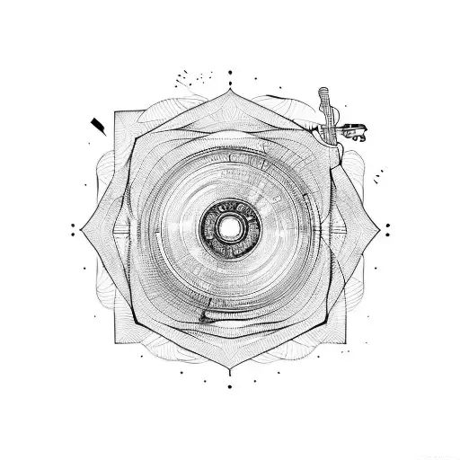 A Guitar Merging With A Vinyl Record