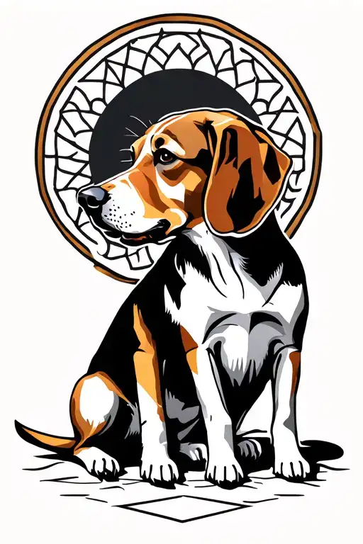 Labrador Retriever And Beagle Sitting And Virgo Sign