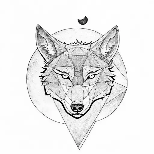 Silhouette Of A Wolf Howling At A Bleeding Moon