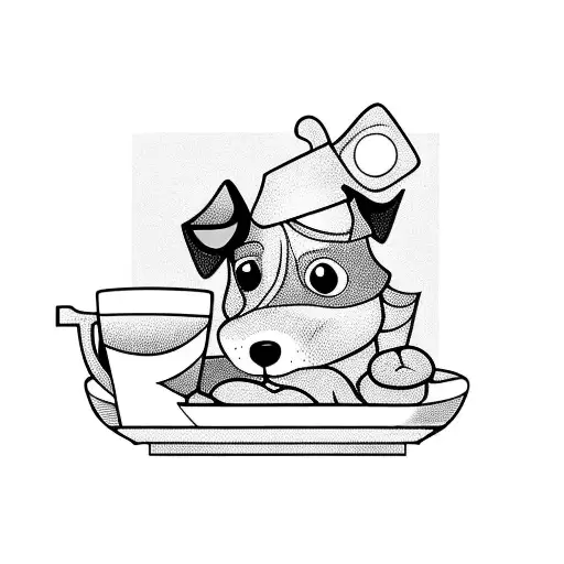 An Actor's Spotlight Shining On A Plate Of Pasta With A Dog Sitting Next To It