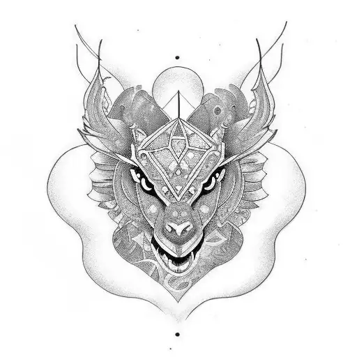 Ornemental Amulet Thin Line