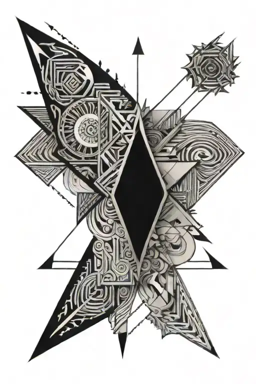 Arrow Pointing Down With Elements Around It