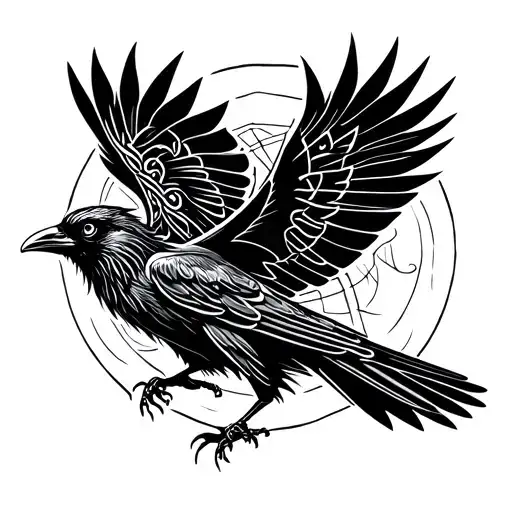 Celtic Crow Flying