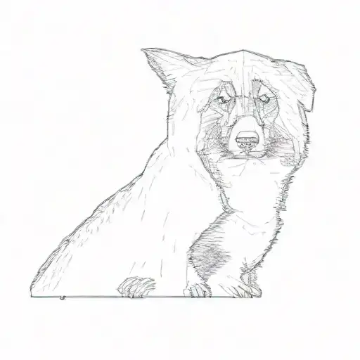 A Dog Sitting Side View Camera Lens Capturing Two Families