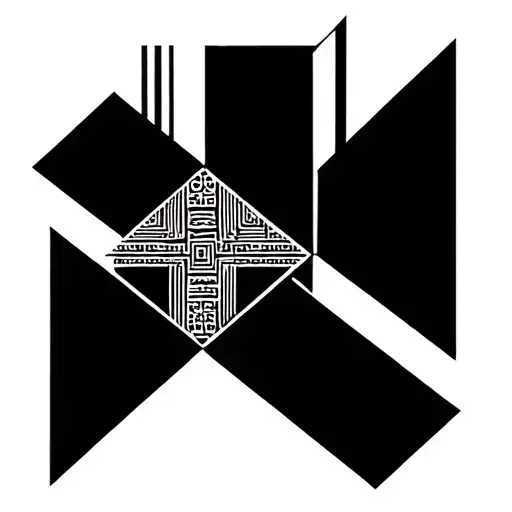 Black Square With Patterns On The Sides