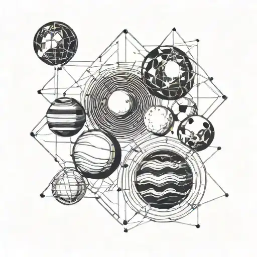 Various Planets In A Straight Line