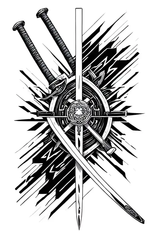 Samurai Sword Katana Surrounded