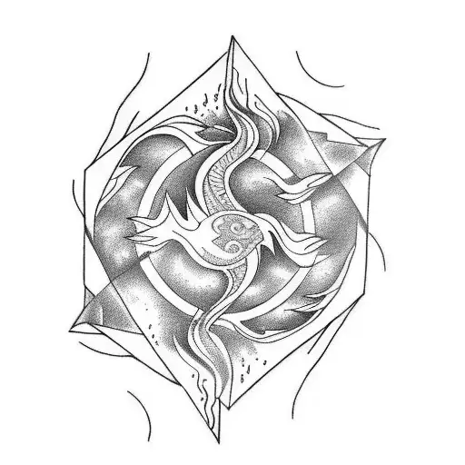 Design A Tattoo Of 4 Elements Fire Water Earth And Wind With Shading