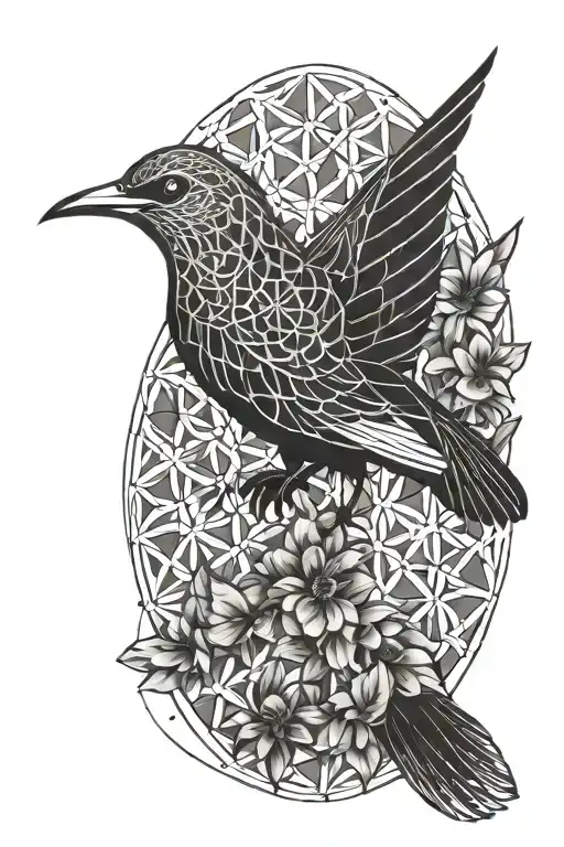 Flower Of Life Bird Flying