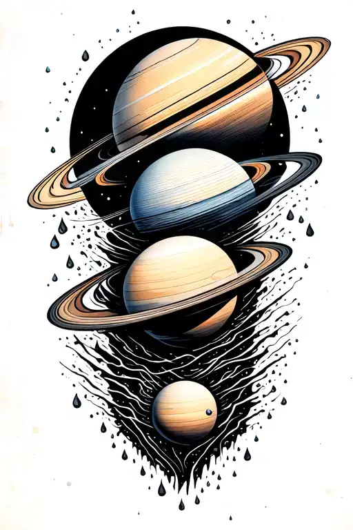 A Waterfall Of Planets Turning Into Rain Drops