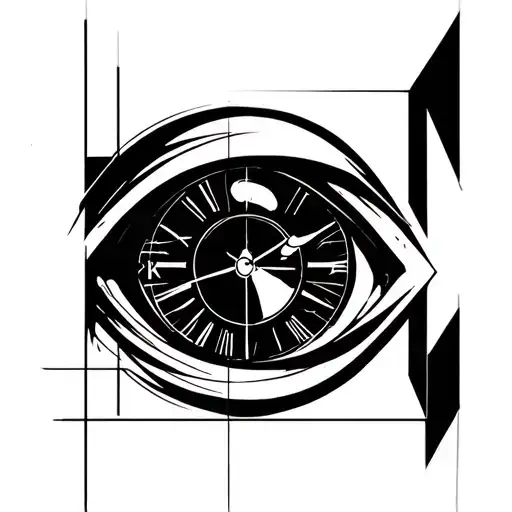 Anime Eyes With Clock Inside