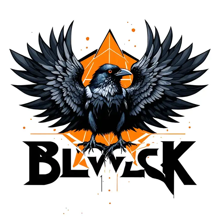 Crow With Broken Wings And The Word Blvck