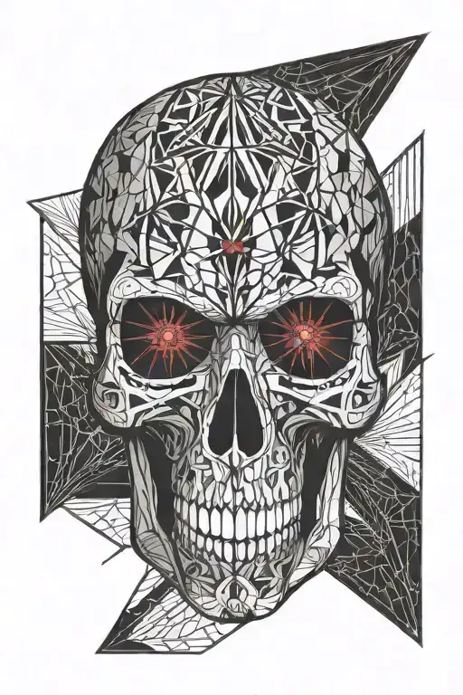 Skull With One Red Eye