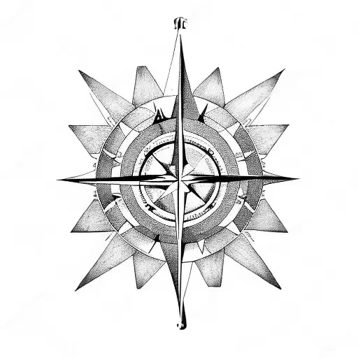 Compass With All 5 Elements Of Life