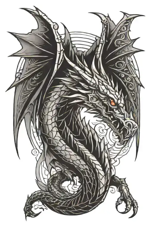 Wyvern Dragon Breathing Fire