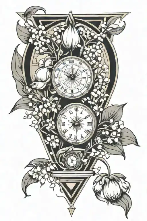 Lily Of The Valley Flower And Watch Surrounded