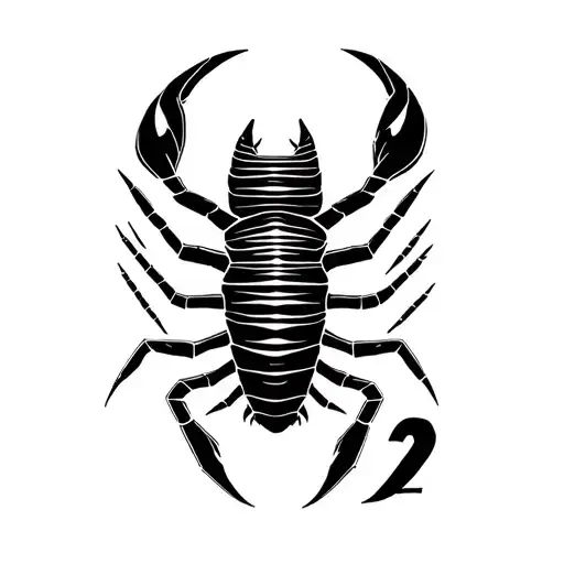 Scorpion With The Letter S And The Number 12 Subtly Integrated