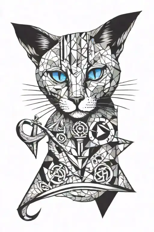 Cat With One Blue Eye And An Upside Down Boat Anchor For A Nose
