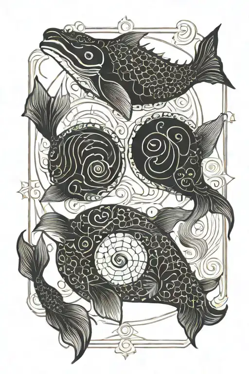 Gemini Whale 52 Hz Whale Yin Yang Koi Fish Birthday 03-07-1983 Roman Numerals