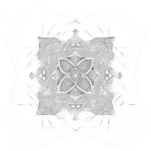 Arab Or Asian Geometric Tattoo That Advocates Confidence In Silk