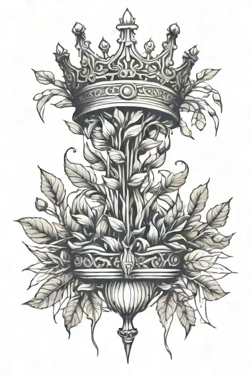 Bean Plant Growing Holding A Crown