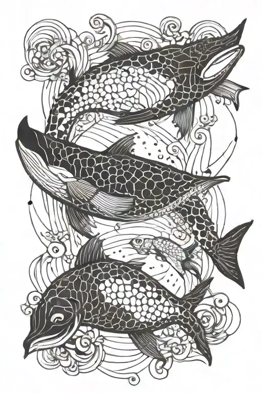 Gemini Whale 52 Hz Whale Yin Yang Koi Fish