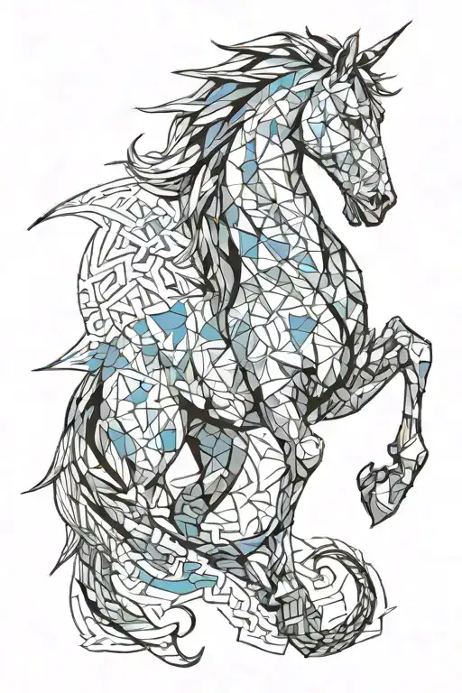 Horse And Dragon Face Merged