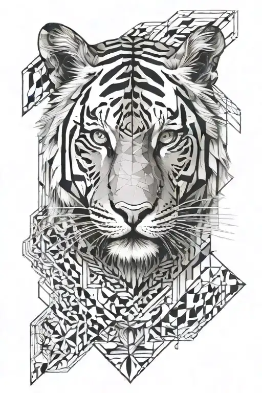 Black And Grey Tiger Head