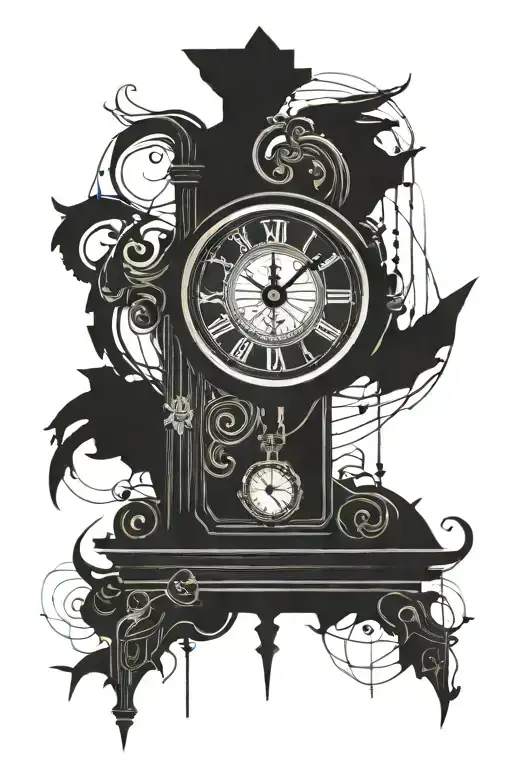 Clock Inside Symbolizing Freedom Standing Atop Scales