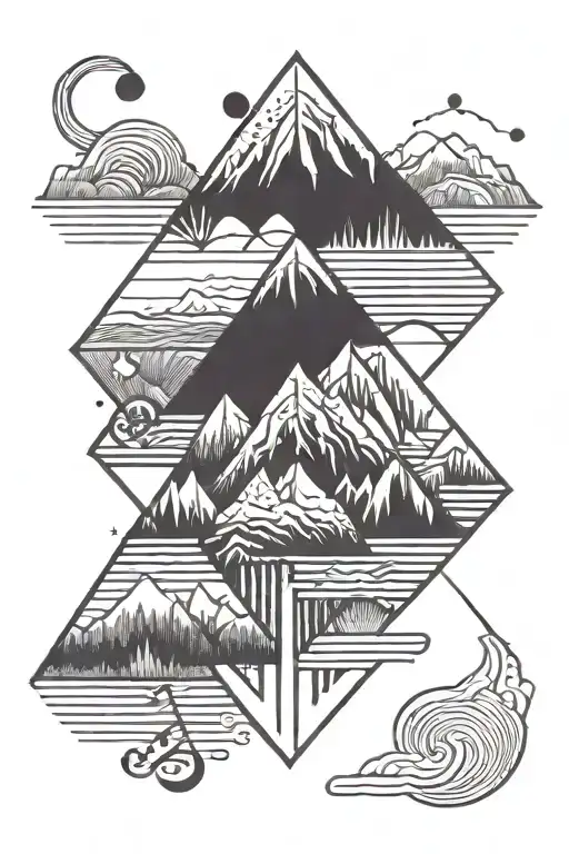 Mountain And Music Geometric