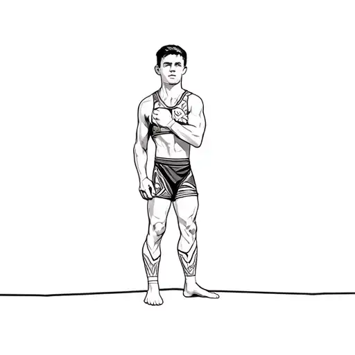 A Young Wrestler In A Wrestling Ring