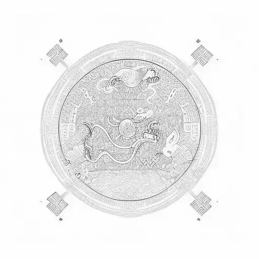 Chinese Flag In A Heart Border