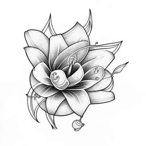 Lily Flower With Lightning