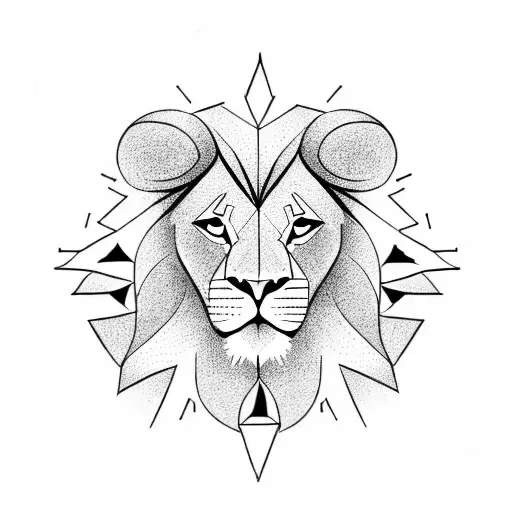 Tribal Lion With Clock