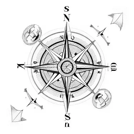 Compass With Paw Print In Centre