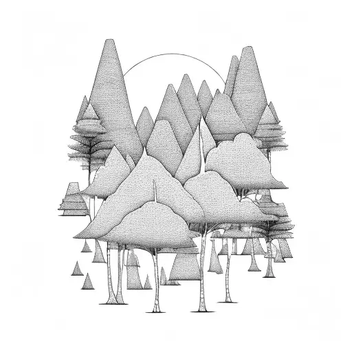 Landscape With Forest And Sky