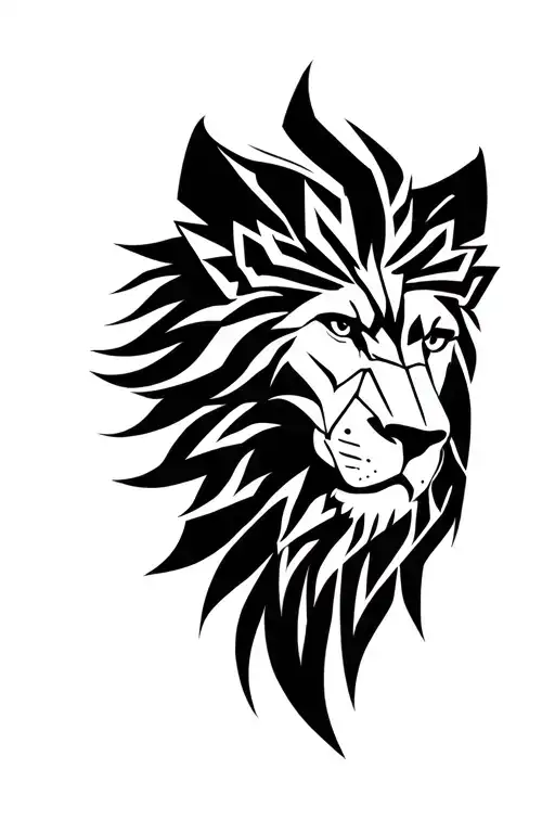 Fierce Lion Head Mandala Design Incorporating